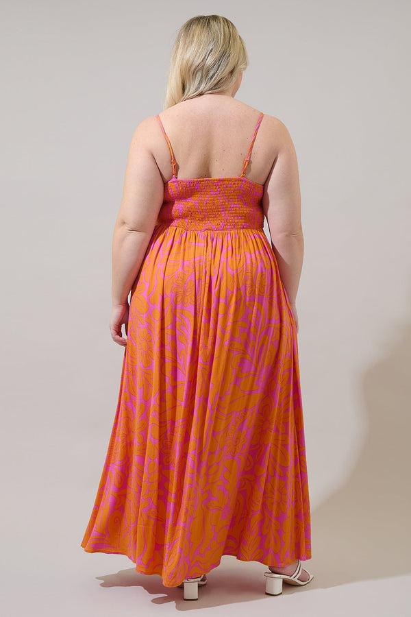 Sugarlips Kaci Floral Vin Smocked Maxi Dress Curve