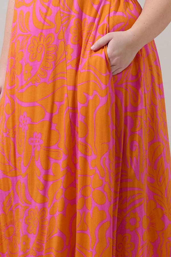 Sugarlips Kaci Floral Vin Smocked Maxi Dress Curve