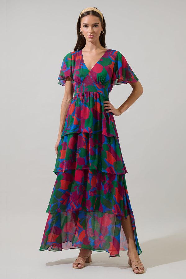 Sugarlips Kaeli Floral Amabel Tiered Maxi Dress