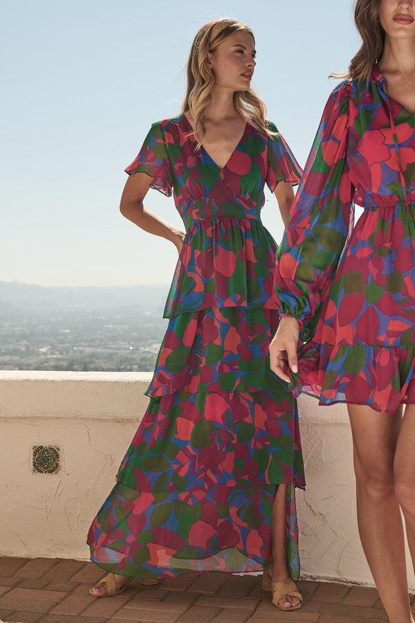 sugarlips Kaeli Floral Amabel Tiered Maxi Dress