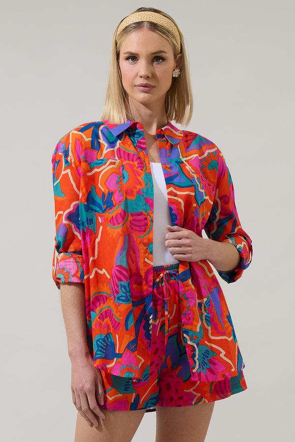 sugarlips Kahlia Tropics Aya Button Down Shirt