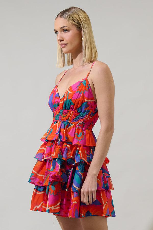 Sugarlips Kahlia Tropics Mavey Ruffle Mini Dress