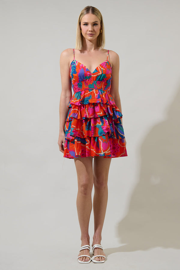 Sugarlips Kahlia Tropics Mavey Ruffle Mini Dress