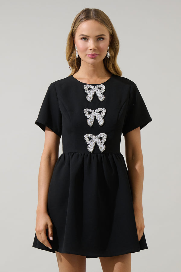 Sugarlips Kaida Bow Flare Mini Dress