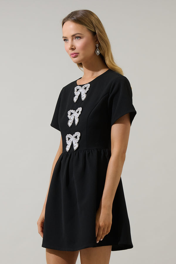 Sugarlips Kaida Bow Flare Mini Dress