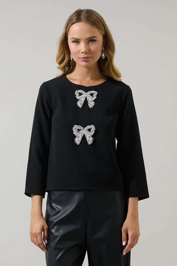 Sugarlips Kaida Bow Lumie Long Sleeve Top