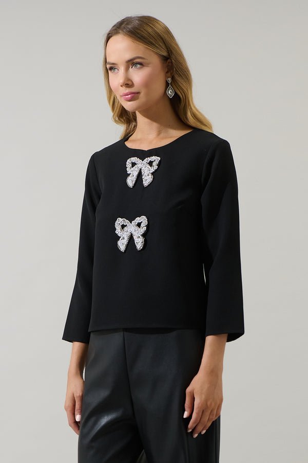 Sugarlips Kaida Bow Lumie Long Sleeve Top