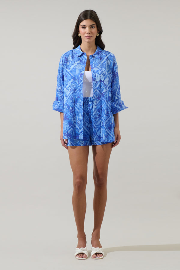 Sugarlips Kaidy Tropical High Waisted Shorts