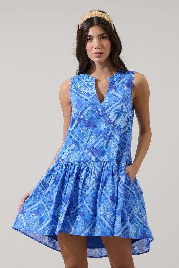 sugarlips Kaidy Tropical Loly Trapeze Mini Dress