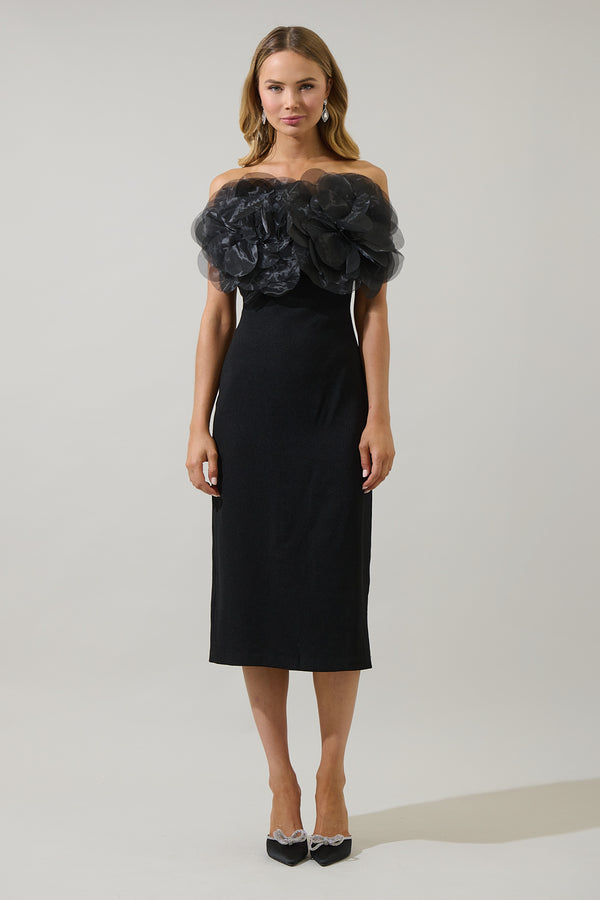 Sugarlips Kailany Organza Floral Midi Dress