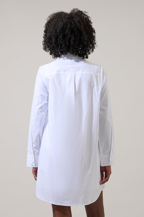 Sugarlips Kaira Poplin Button Down Shirt Dress