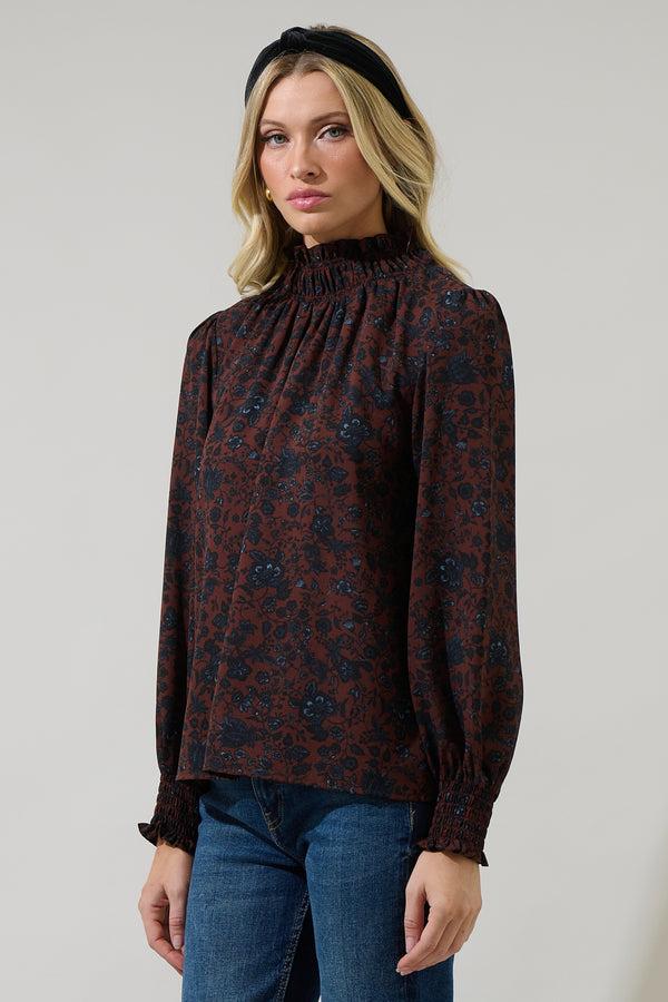 Sugarlips Kalida Beau Tara Mock Neck Blouse