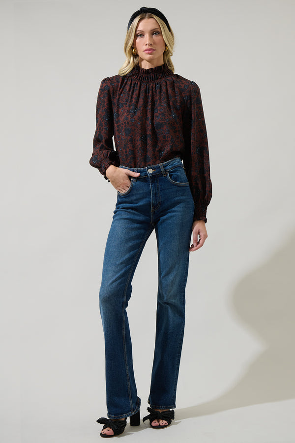 Sugarlips Kalida Beau Tara Mock Neck Blouse