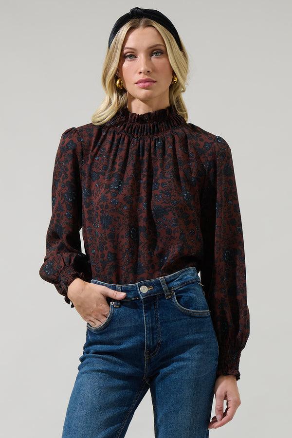 sugarlips Kalida Beau Tara Mock Neck Blouse