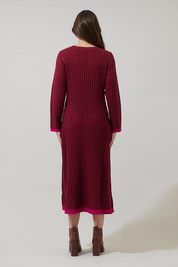Sugarlips Kamala Long Sleeve Knit Midi Dress