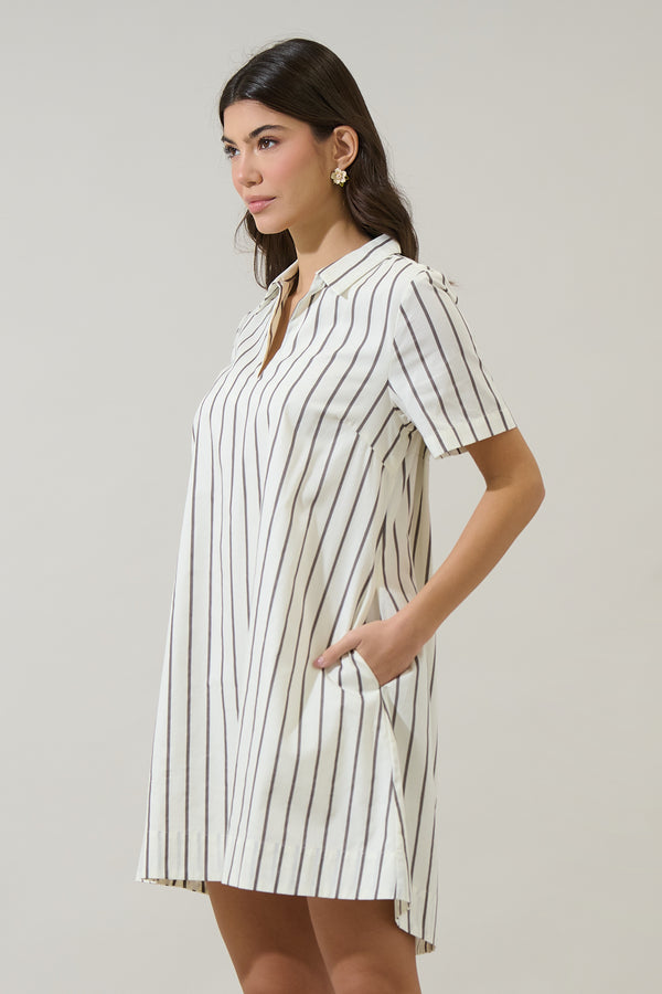 Sugarlips Kamara Striped Ivina Collared Mini Dress