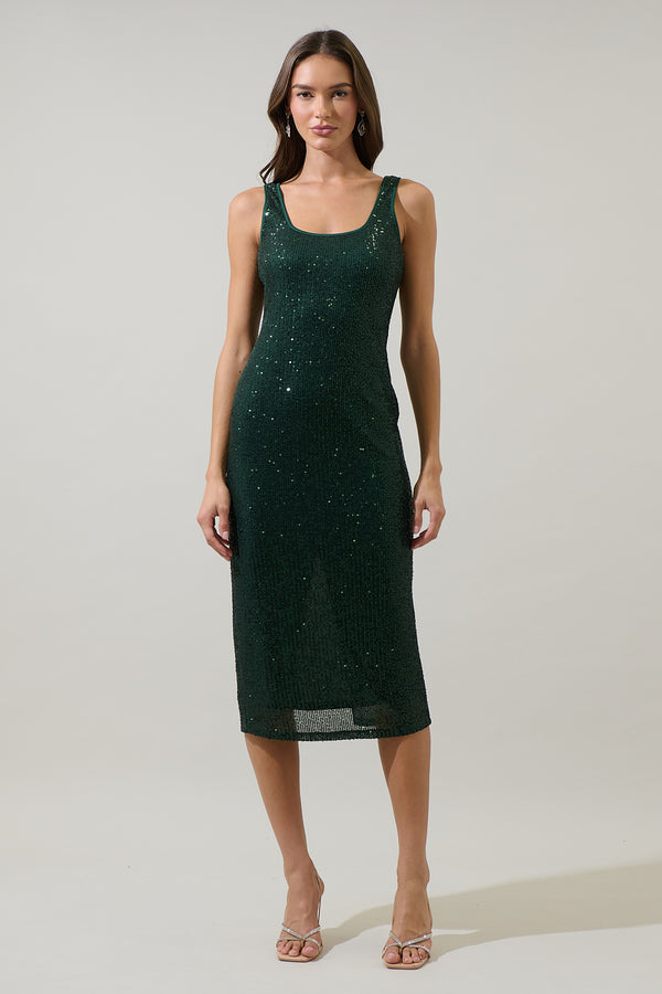 Sugarlips Kamari Sequin Liv Tank Midi Dress