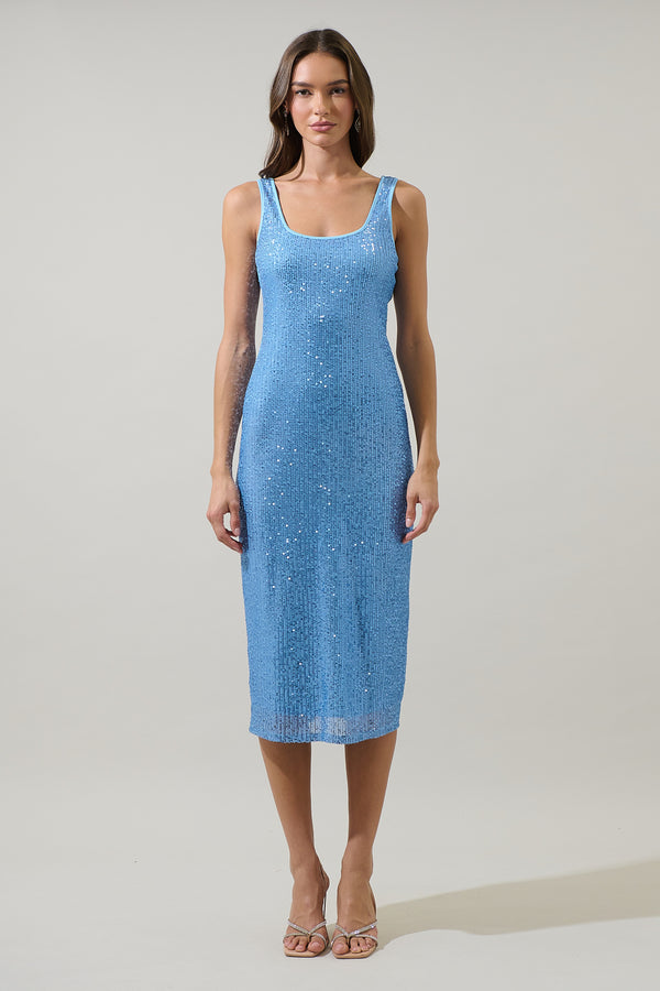 sugarlips Kamari Sequin Liv Tank Midi Dress