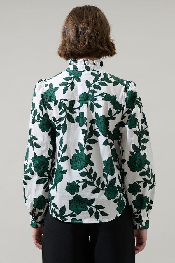 Sugarlips Kane Floral Doris Button Down Shirt