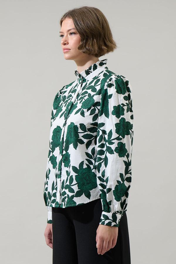 Sugarlips Kane Floral Doris Button Down Shirt