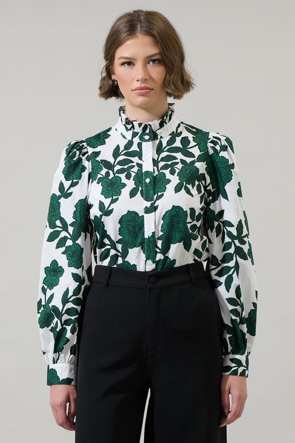 sugarlips Kane Floral Doris Button Down Shirt