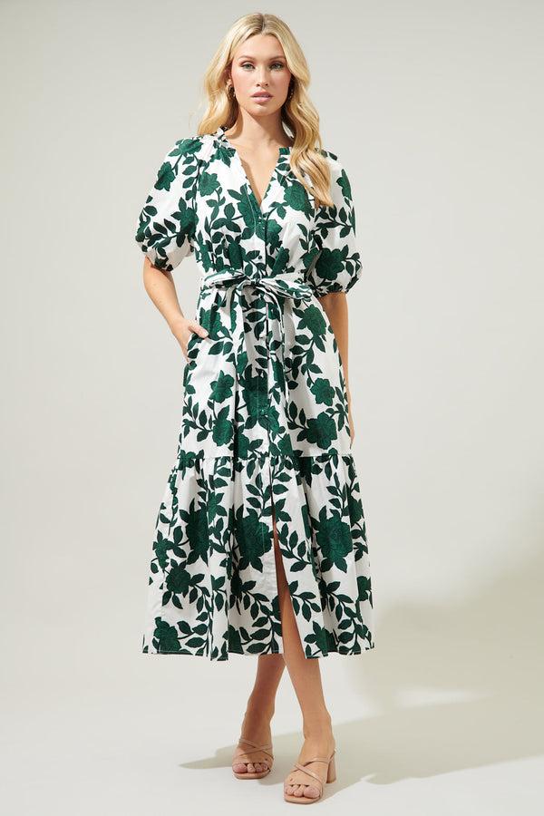 sugarlips Kane Floral Wynette Tiered Midi Dress