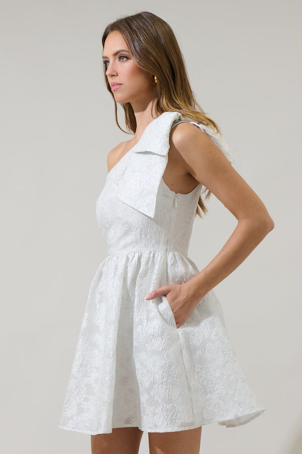 Sugarlips Kanosh Jacquard Ivine Bow Mini Dress