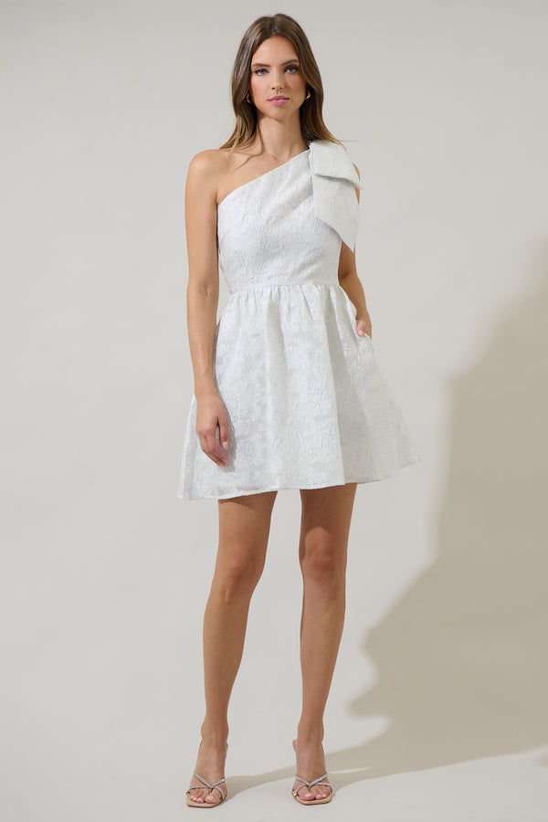 Sugarlips Kanosh Jacquard Ivine Bow Mini Dress