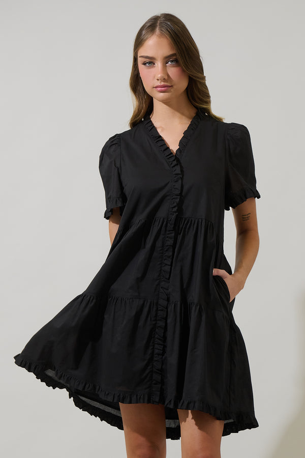sugarlips Kara Ruffle Shift Mini Dress