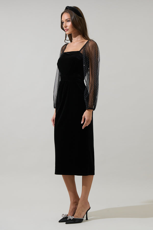 Sugarlips Karana Velvet Midi Dress