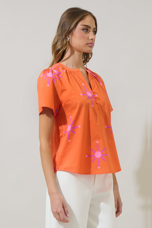 Sugarlips Karani Starburst Xoey Split Neck Top