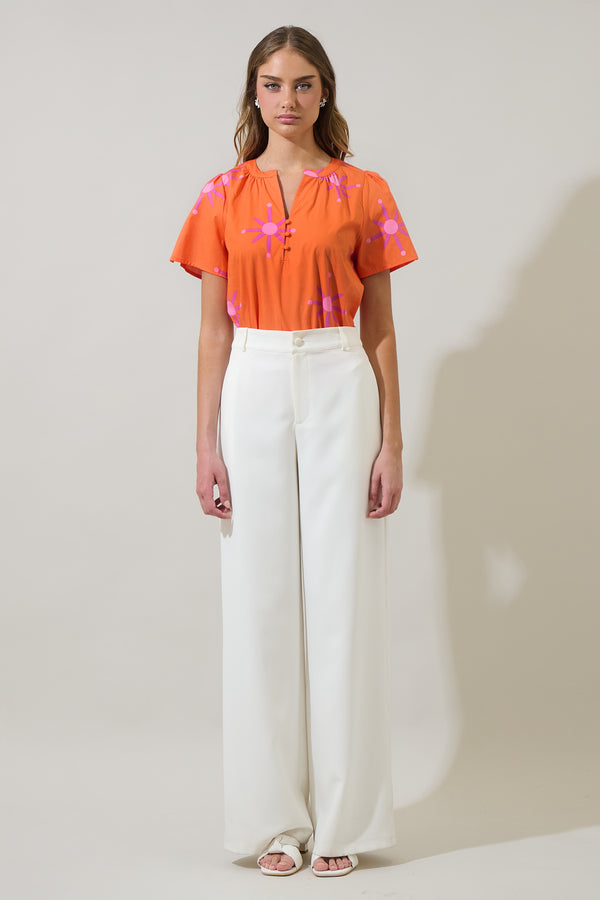 Sugarlips Karani Starburst Xoey Split Neck Top