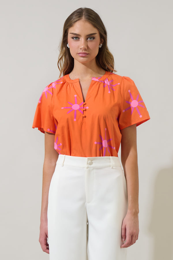 sugarlips Karani Starburst Xoey Split Neck Top