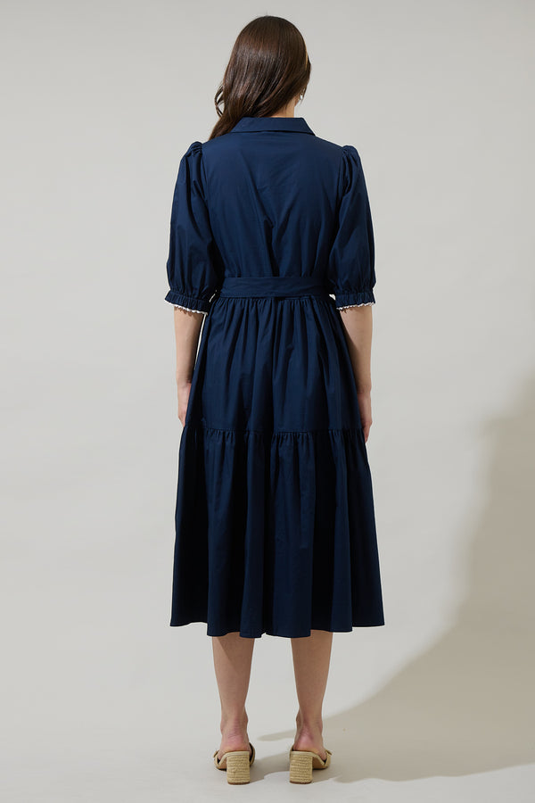Sugarlips Karley Collared Button Down Midi Dress