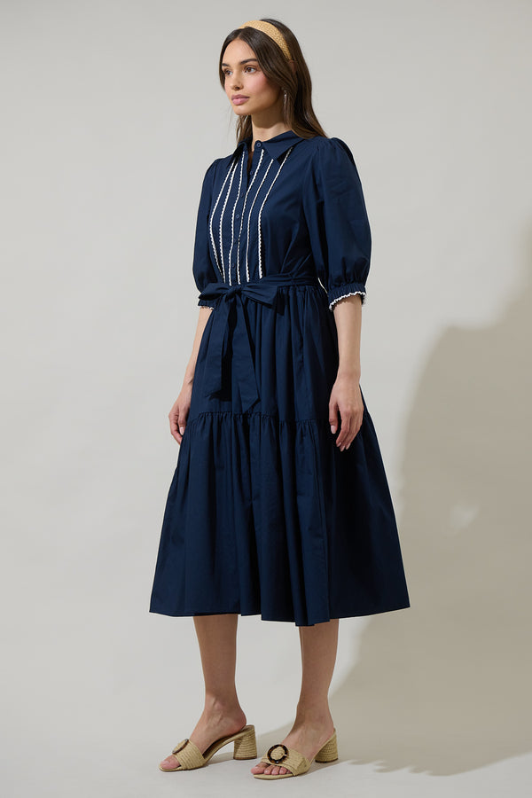 Sugarlips Karley Collared Button Down Midi Dress
