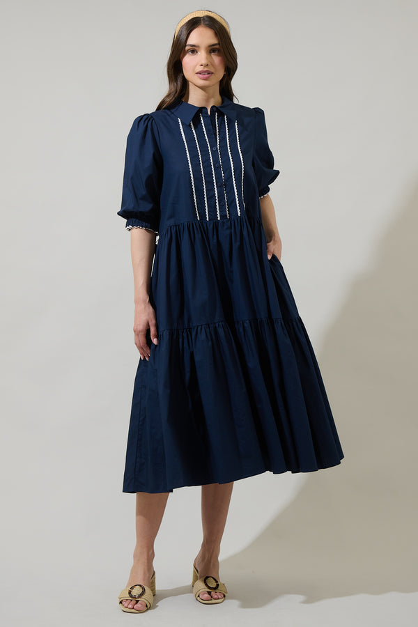 Sugarlips Karley Collared Button Down Midi Dress