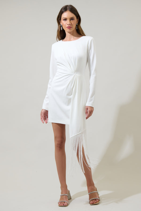 Sugarlips Karlie Pleated Fringe Tassel Mini Dress