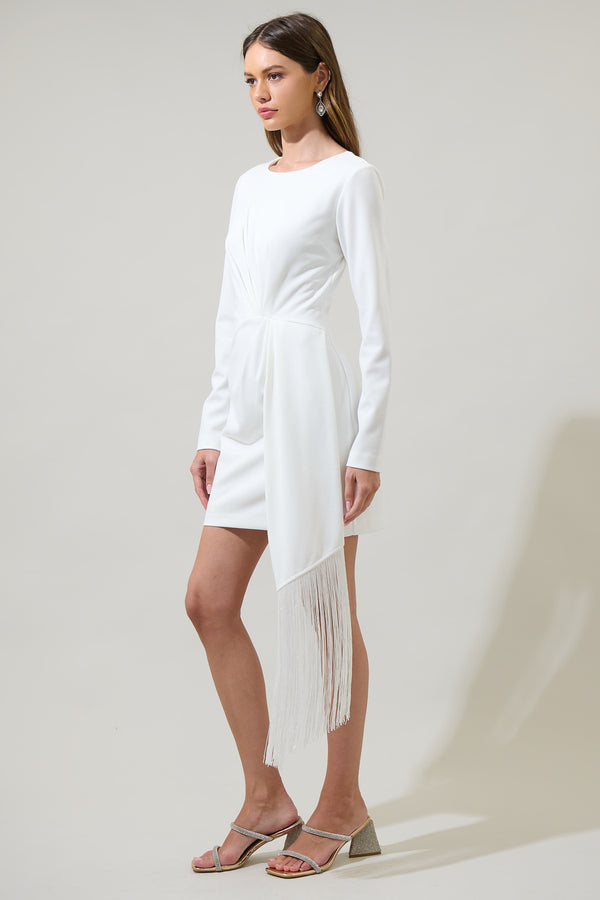 Sugarlips Karlie Pleated Fringe Tassel Mini Dress
