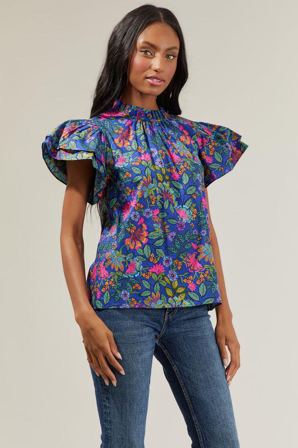 Sugarlips Karol Floral Ruffle Top