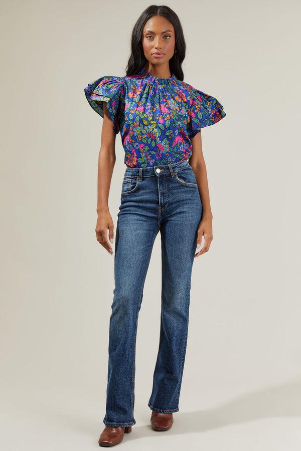 Sugarlips Karol Floral Ruffle Top
