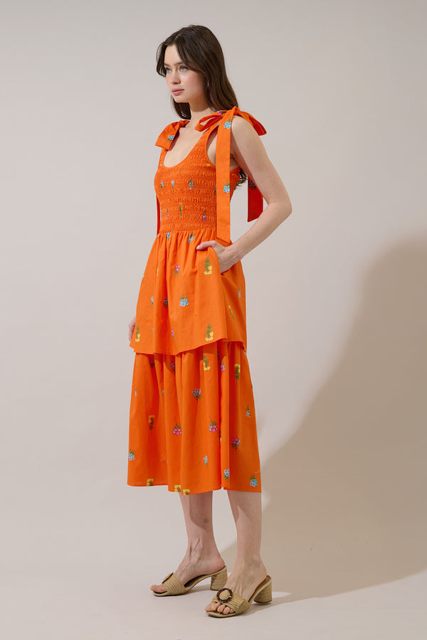 Sugarlips Kasia Smocked Midi Dress Denvie Floral