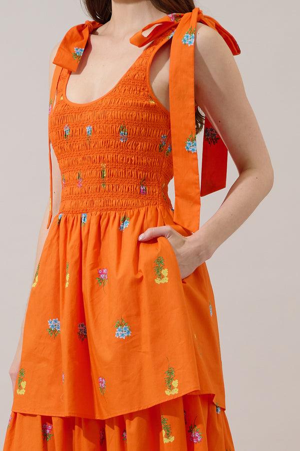 Sugarlips Kasia Smocked Midi Dress Denvie Floral