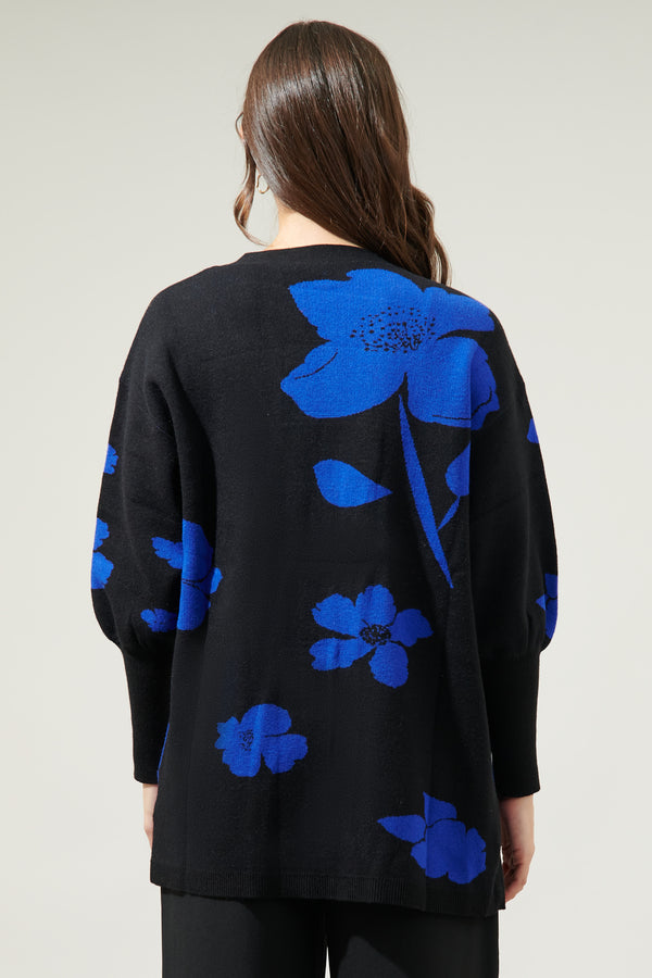 Sugarlips Kassey Floral Button Down Long Cardigan