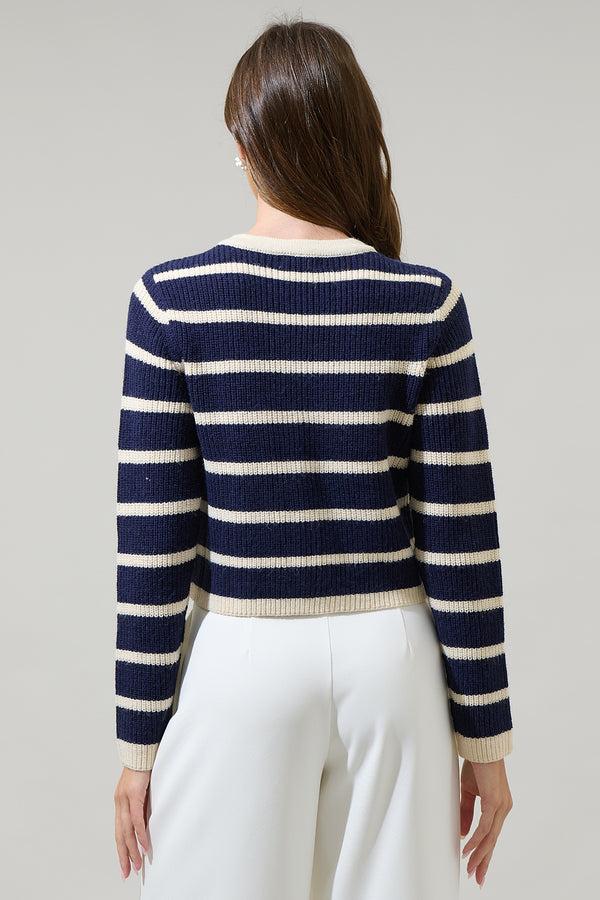Sugarlips Kassidy Striped Cropped Cardigan