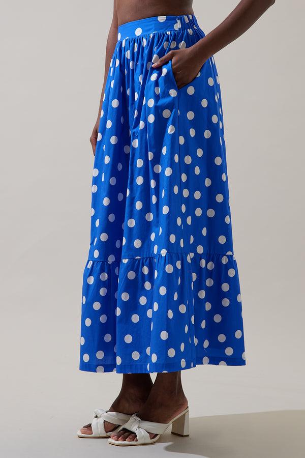 Sugarlips Katana Dot Pleated Maxi Skirt