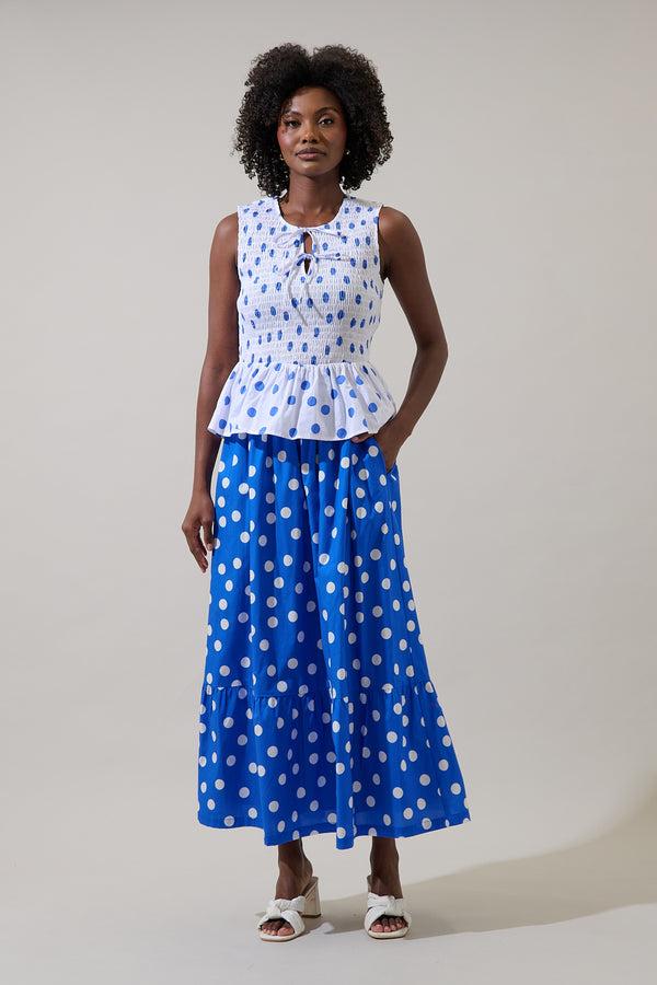 Sugarlips Katana Dot Pleated Maxi Skirt
