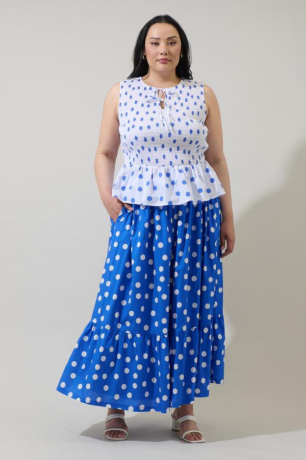 Sugarlips Katana Dot Pleated Maxi Skirt Curve