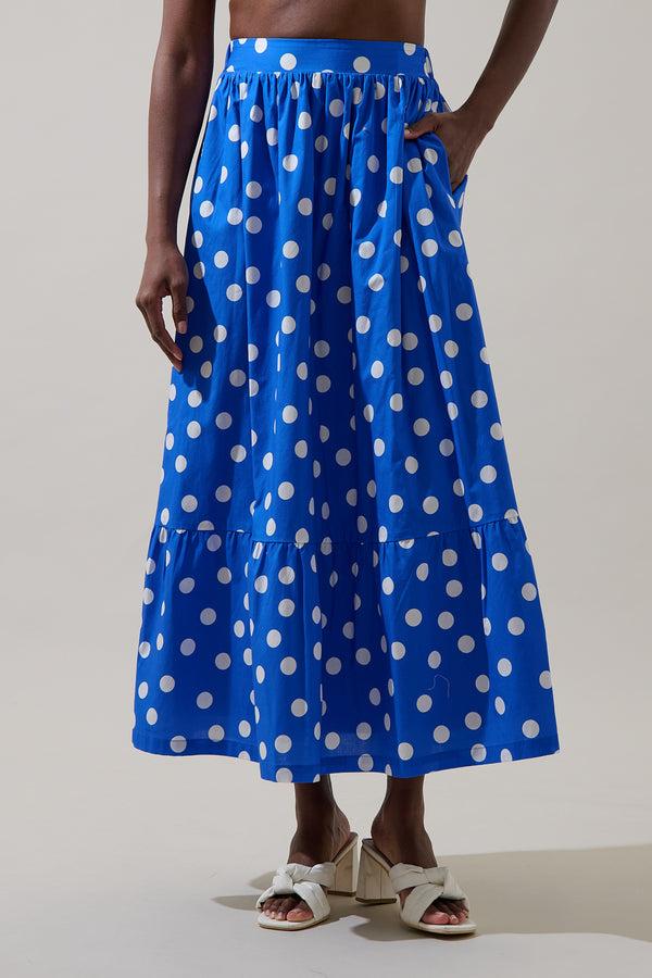 sugarlips Katana Dot Pleated Maxi Skirt
