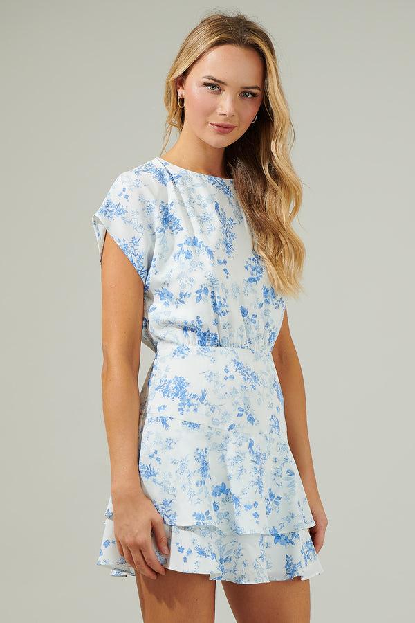 Sugarlips Katarini Floral Print Ruffled Mini Dress