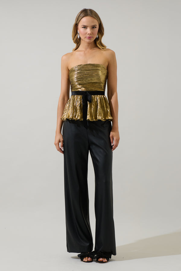 Sugarlips Katia Metallic Peplum Top